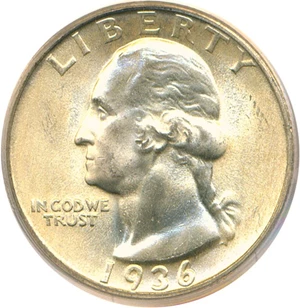 image for: 1936 25c PCGS MS67