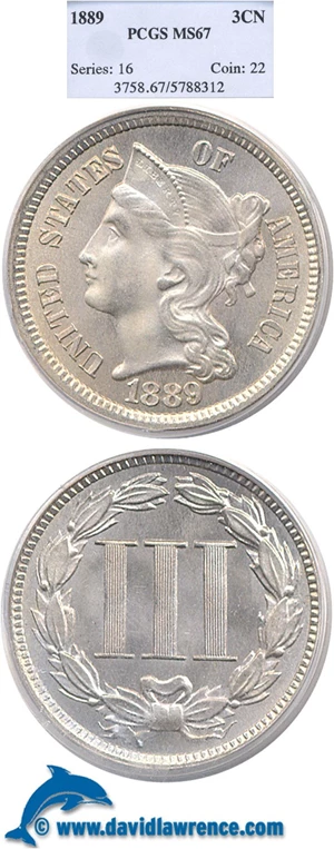 image for: 1889 3cN PCGS MS67