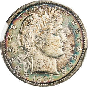 image for: 1894 25c NGC/CAC Proof 65