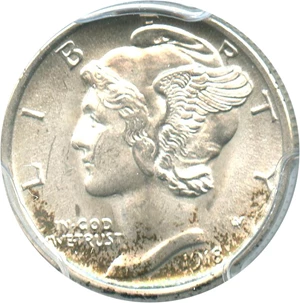 image for: 1918-D 10c PCGS/CAC MS64