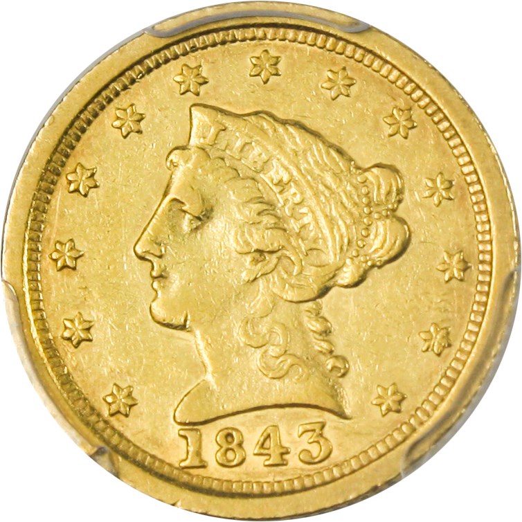 image for: 1843-O $2 1/2 PCGS AU53 (Large Date)