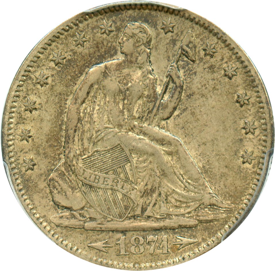 image for: 1874-S 50c PCGS AU50 (Arrows)