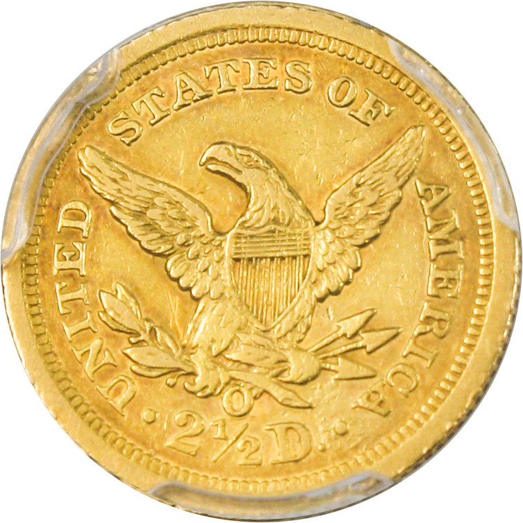 image for: 1843-O $2 1/2 PCGS AU53 (Large Date)