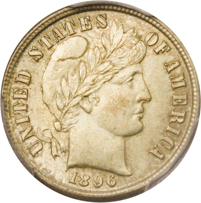 image for: 1896 10c PCGS MS64 - No Reserve!