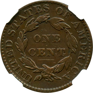 image for: 1830 1c NGC VF25 BN (Large Letters)