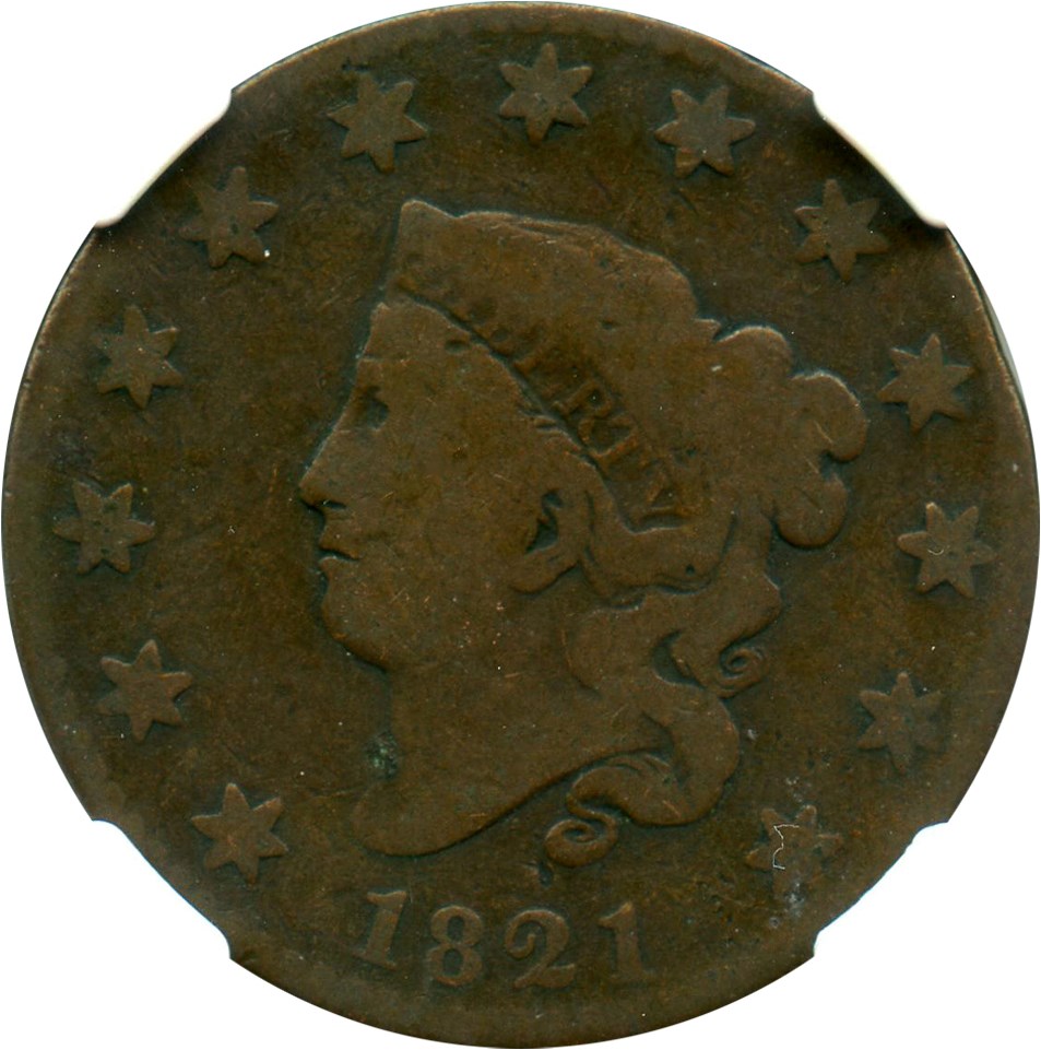 image for: 1821 1c NGC Good-4 BN