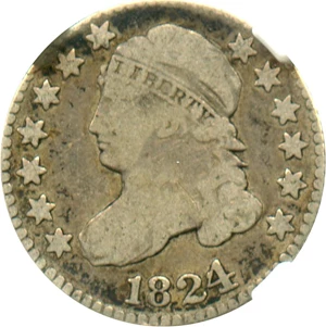 image for: 1824/2 10c NGC VG-8 (Flat Top 1, JR-1)