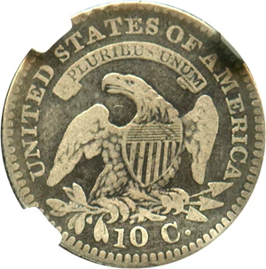 image for: 1821 10c NGC Good-6 (Small Date, JR-9)