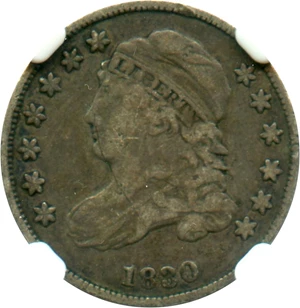 image for: 1830 10c NGC VF20 (Medium 10C, JR-7)