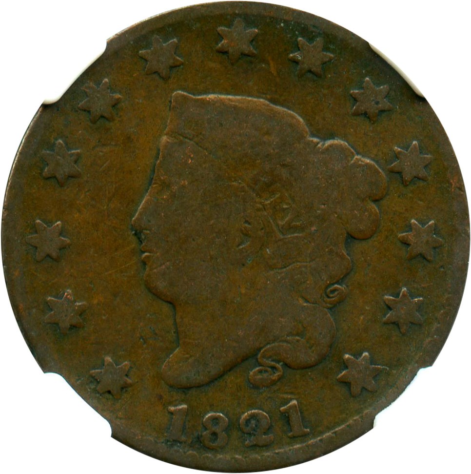 image for: 1821 1c NGC Good-6 BN