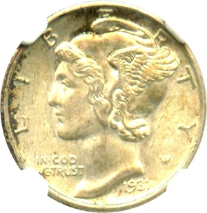 image for: 1931-S 10c NGC MS65