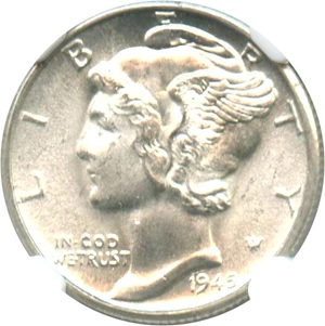 image for: 1945-D 10c NGC MS65