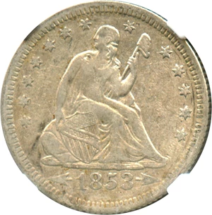 image for: 1853-O 25c NGC VF30 (Arrows & Rays)