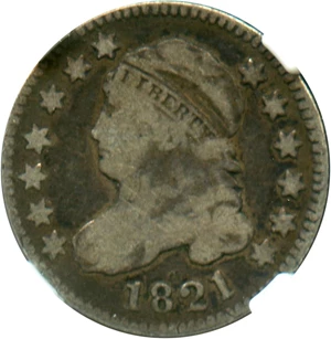 image for: 1821 10c NGC F12 (Large Date, JR-4)