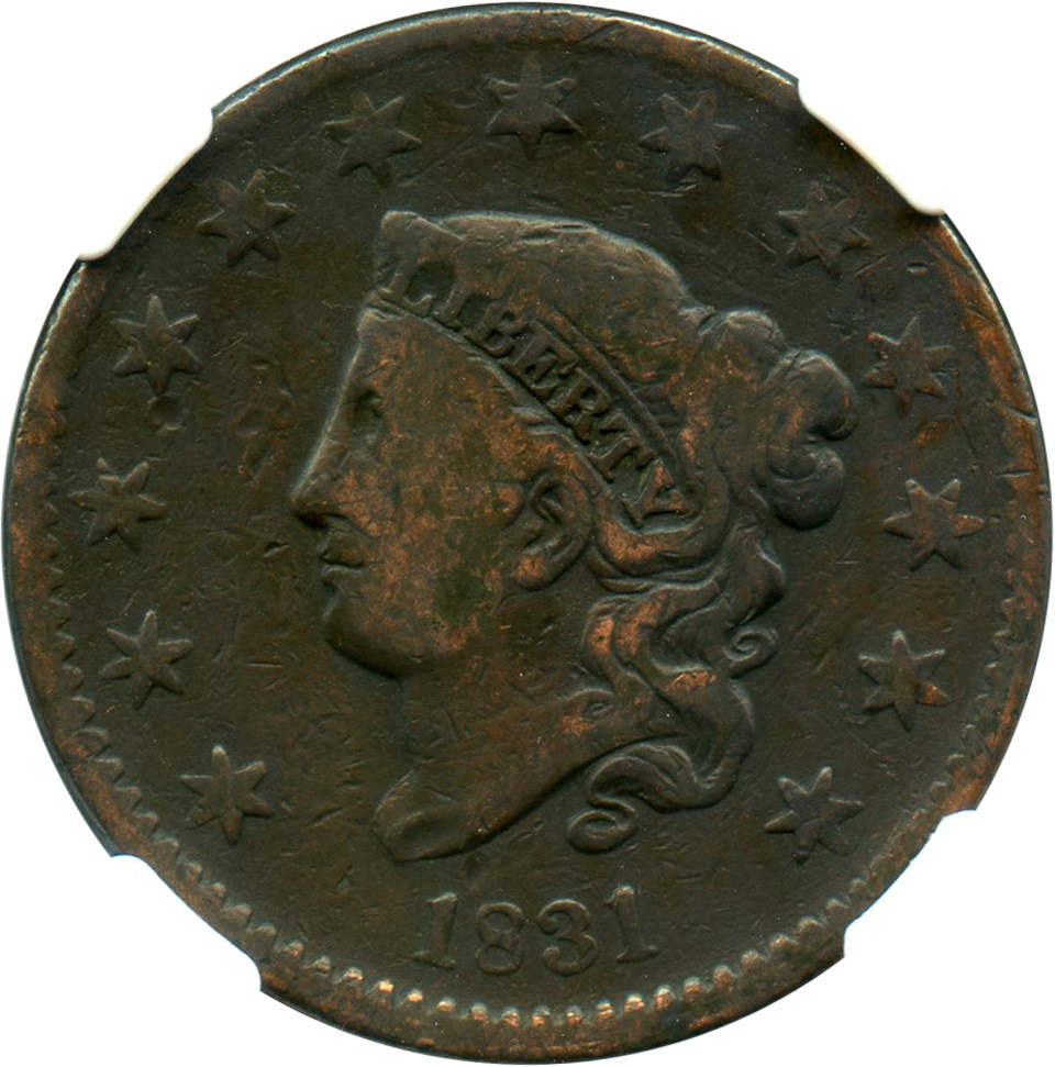 image for: 1831 1c NGC VG-10 BN (Large Letters)