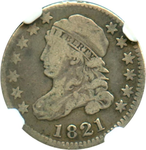 image for: 1821 10c NGC F12 (Large Date, JR-5)