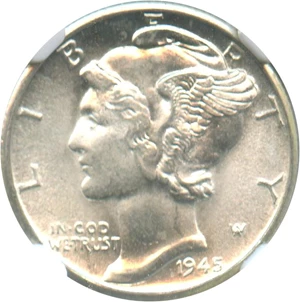 image for: 1945-D 10c NGC MS65