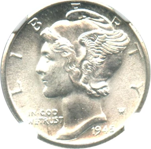 image for: 1945-D 10c NGC MS65