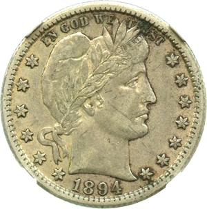 image for: 1894-O 25c NGC XF40