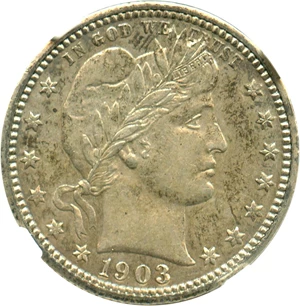 image for: 1903 25c NGC AU50 - No Reserve!