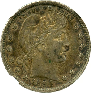 image for: 1894 25c NGC XF40