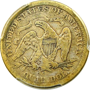 image for: 1870-CC 25c PCGS VG-10