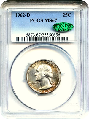 image for: 1962-D 25c PCGS/CAC MS67