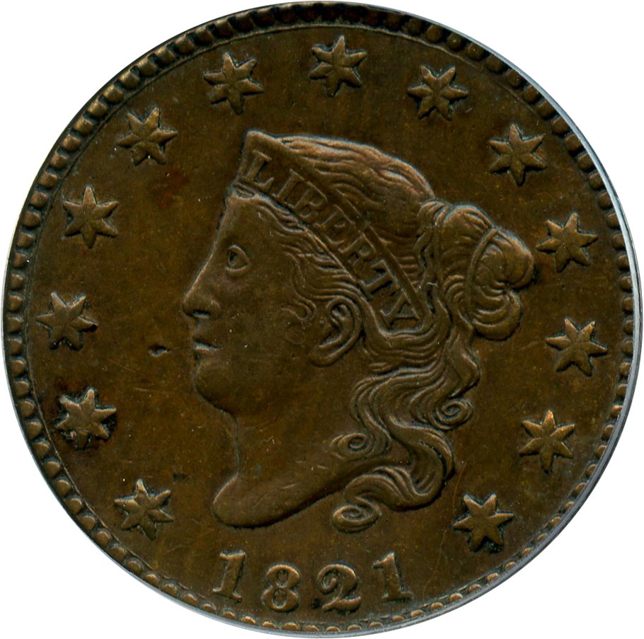 image for: 1821 1c PCGS/CAC XF45