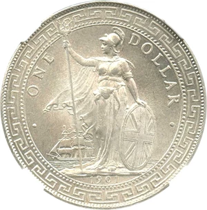 image for: Great Britain: 1901-B Trade$1 NGC MS65 (KM-T5) .7800oz Silver