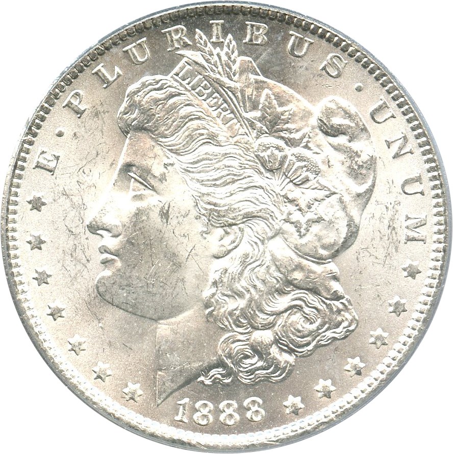 image for: 1888 $1 PCGS MS63 (VAM-6, Doubled Reverse)