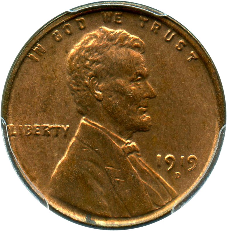 image for: 1919-D 1c PCGS MS64 RB