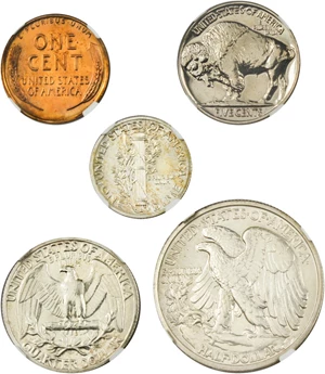 image for: 1936 Proof Set 1-50c NGC/CAC PR64RD,66,65+,65,64 (Highland Collection, 5 Coins)