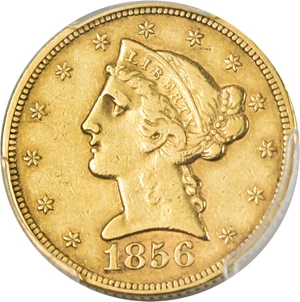 image for: 1856 $5 PCGS XF45