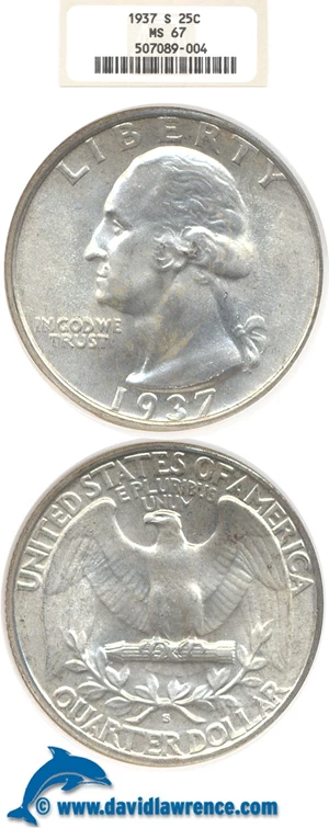 image for: 1937-S 25c NGC MS67