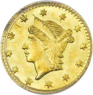 image for: (Undated) Cal. Gold 25c PCGS MS64 (BG-222)