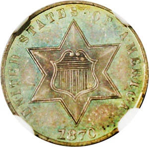 image for: 1870 3cS NGC/CAC Proof 66