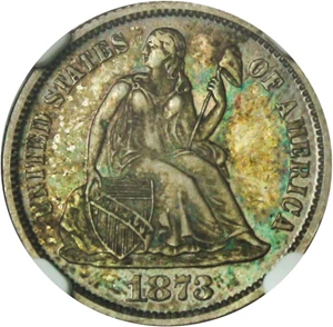 image for: 1873 10c NGC/CAC Proof 65 (No Arrows, Closed 3)