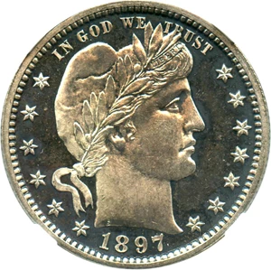 image for: 1897 25c NGC/CAC Proof 63 CAM