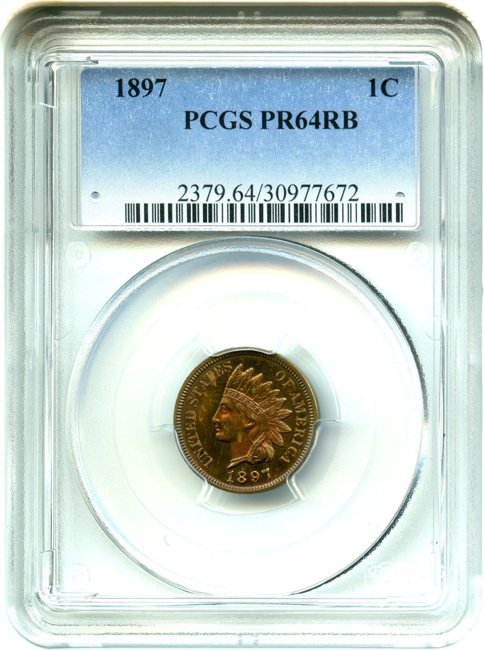 image for: 1897 1c PCGS Proof 64 RB