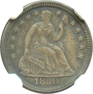 image for: 1850 H10c NGC MS64+ (Newman Collection)