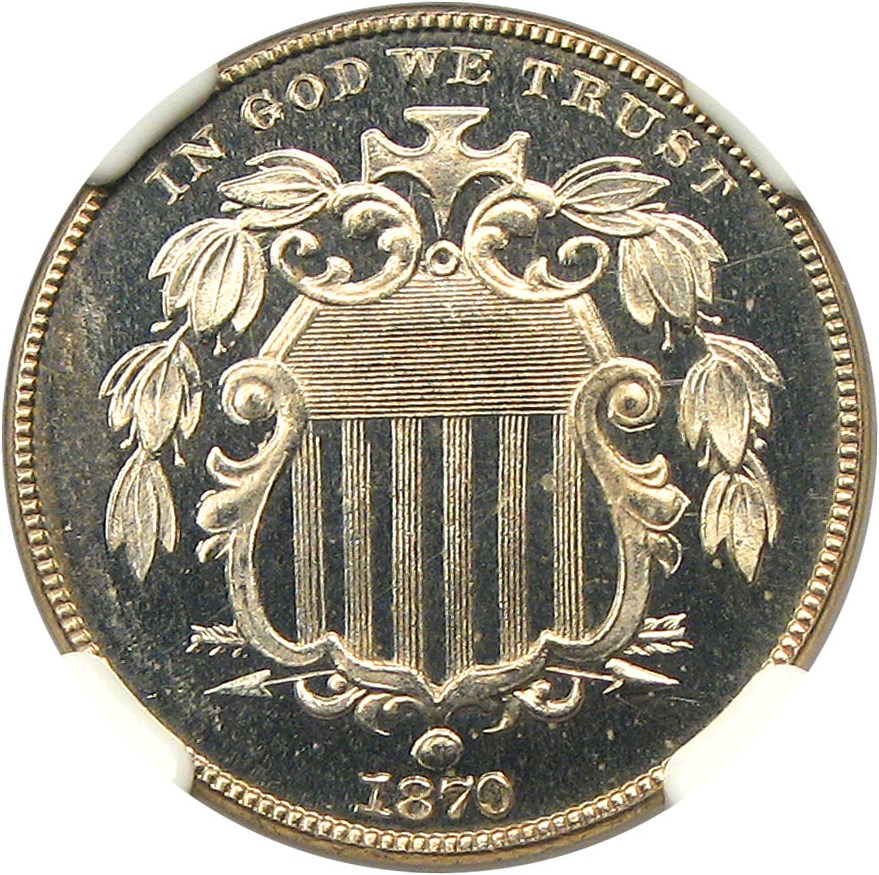 image for: 1870 5c NGC Proof 66 CAM