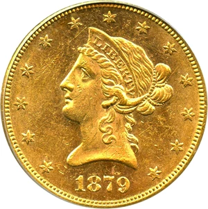image for: 1879 $10 PCGS MS62