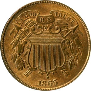 image for: 1865 2c NGC MS66 RB
