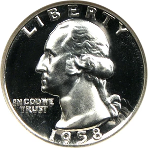 image for: 1958 25c NGC Proof 68 (NGC Star)