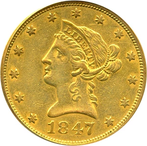 image for: 1847 $10 PCGS XF40