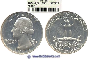 image for: 1974-S/S 25c ANACS Proof 66