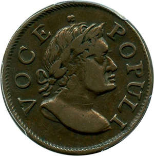 image for: 1760 Voce Populi Halfpenny PCGS VF35 - No Reserve!