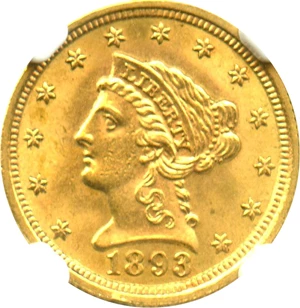 image for: 1893 $2 1/2 NGC MS63 - No Reserve!