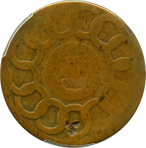 image for: 1787 Fugio PCGS Genuine Good Details (4 Cinquefoils, STATES UNITED, Damage)