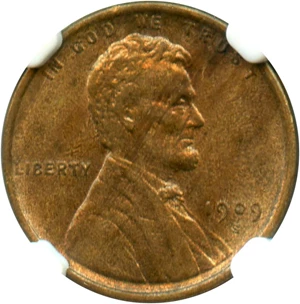 image for: 1909-S/Horiz S Lincoln 1c NGC MS63 RB